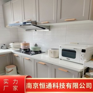 现代简约全铝橱柜家具定制 厨房吊柜铝合金 岩板柜台白色家居